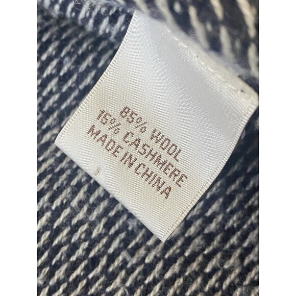 Peter Millar Sz M Merino Wool Cashmere 1/4 Blue/White Polka Dot Zip Knit Sweater - Picture 7 of 9